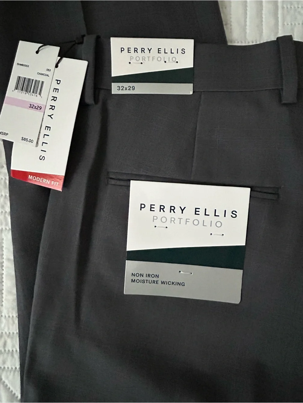 NWT PERRY ELLIS Portfolio Folio-Flex Comfort Waistband Dress Pants 32 x 29